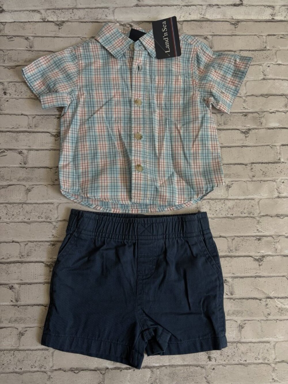 Land ‘n Sea Boys 2 Piece Shirt And Shorts Size 12mo NWT